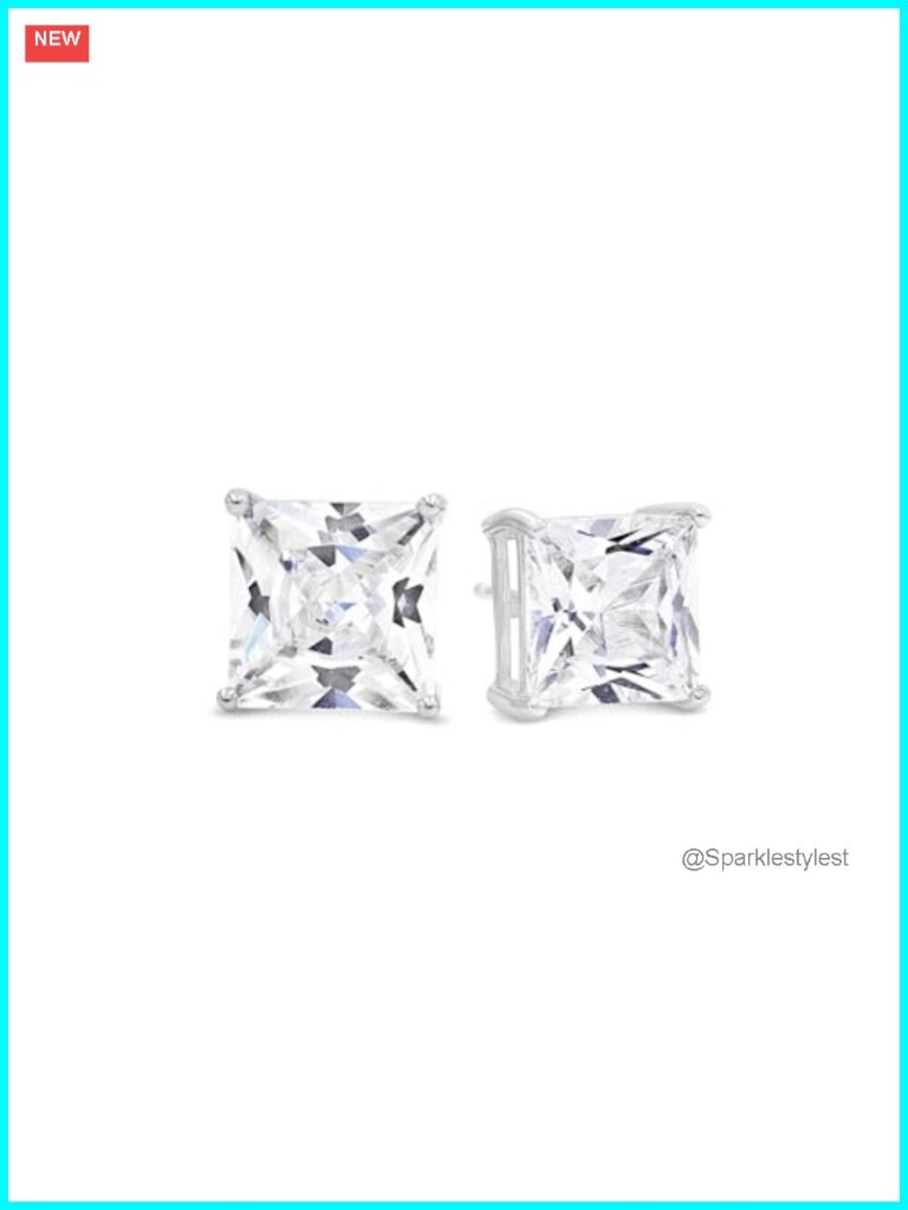 Sterling Silver 4-Prong CZ Stud Earrings Hypoallergenic Earrings